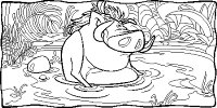 A coloring page of the lion king